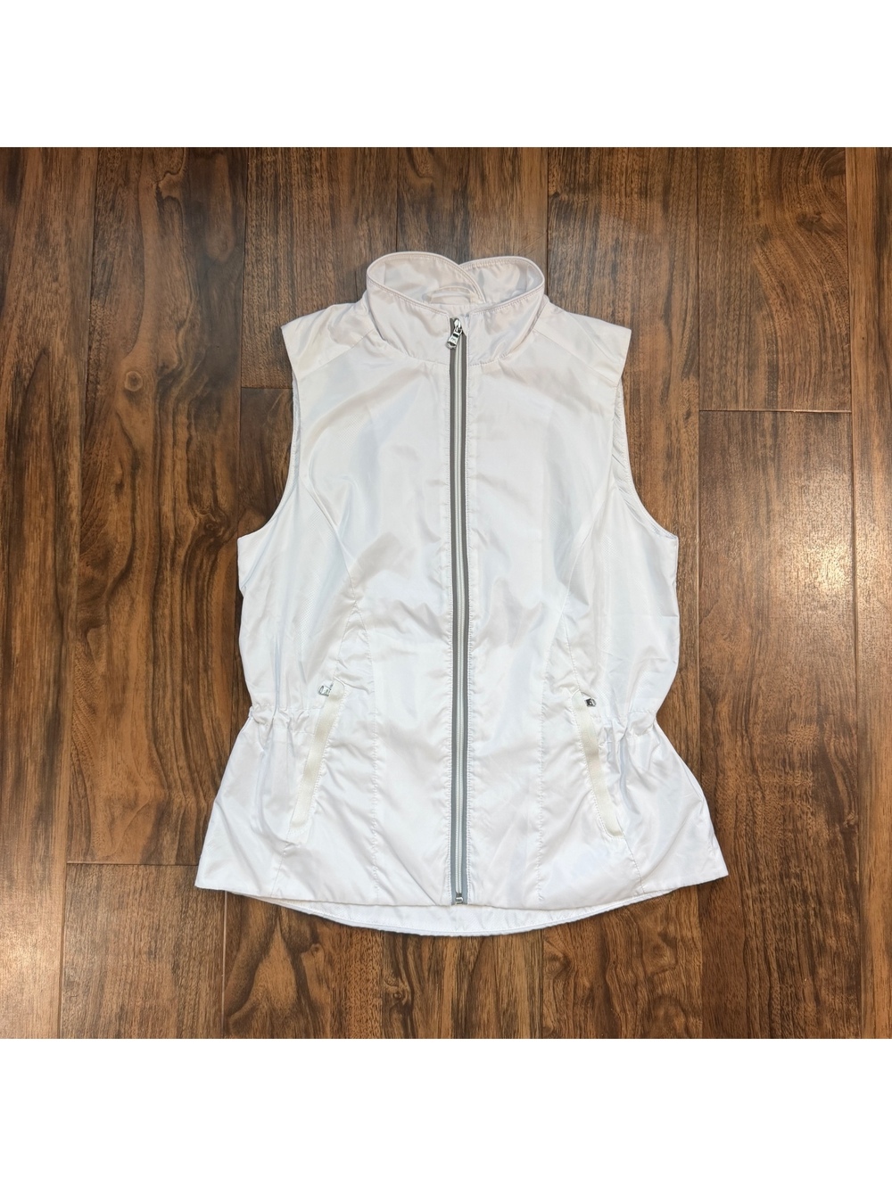 Polo Ralph Lauren Golf Full Zip Windbreaker Vest Small White Cinch Waist